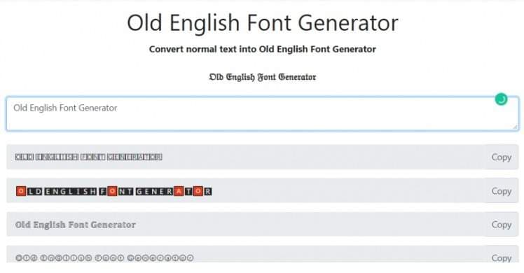 Old English Font Generator